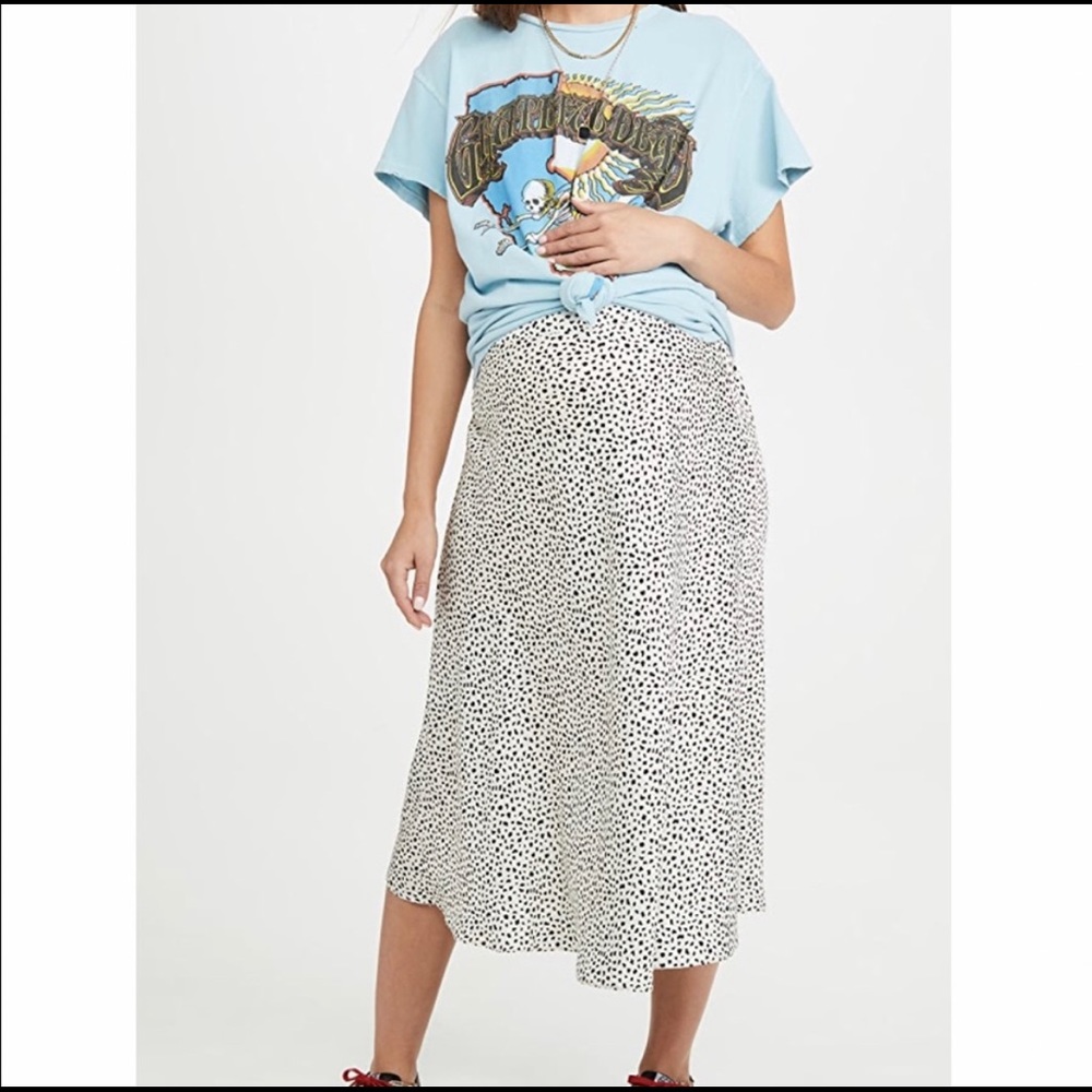 Hatch Lucie Skirt in White Cheetah, New with Tags